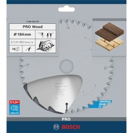 BOSCH Tarcza pilarska PRO Wood, 184 × 2,6 × 16 mm, T36 2608640818
