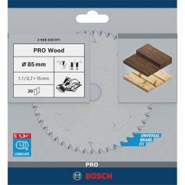 BOSCH Tarcza pilarska PRO Wood cordless 85x1,1/0,7mm, 2608643071