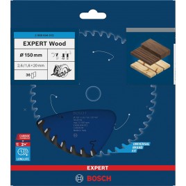BOSCH Tarcza pilarska EXPERT Wood, 150 × 2,6 / 1,6 × 20 mm, T36 2608644012