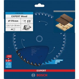 BOSCH Tarcza pilarska Expert for Wood 170 x 30 x 2,6 mm, T40 2608644028