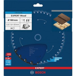 BOSCH Tarcza pilarska Expert for Wood 180 × 2,6/1,6 × 20 mm, T24 2608644029
