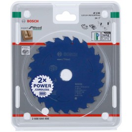 BOSCH Ostrze do piły tarczowej bezprzewodowej Expert for Wood 136x1,5/1x20 T24 2608644498