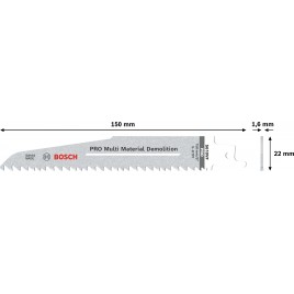 BOSCH Brzeszczot PRO Multi Material Demolition S610VF Blade,1,6 x 22 x 150 mm, 260865760