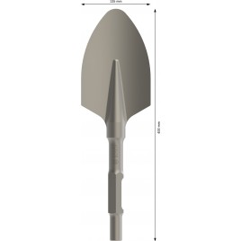 BOSCH Dłuto łopatkowe, zaokrąglone PRO HEX 30-4C Spade Chisel Rounded, 135 x 400 mm 260869