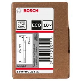 BOSCH 10-częściowy zestaw dłut płaskich SDS max, 600 mm 2608690238