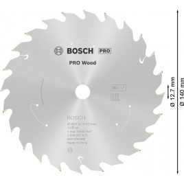 BOSCH Tarcza pilarska PRO Wood cordless Circular Saw Blade 140x12,7x1,5/1,0x24T 2608837670