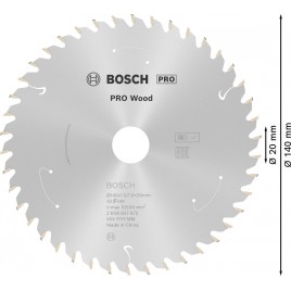 BOSCH Tarcza pilarska PRO Wood cordless Circular Saw Blade 140x20x1,5/1,0x42T 2608837672