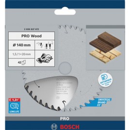 BOSCH Tarcza pilarska PRO Wood cordless Circular Saw Blade 140x20x1,5/1,0x42T 2608837672
