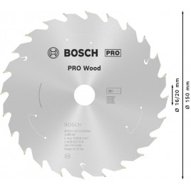 BOSCH Tarcza pilarska PRO Wood cordless 150x20/16x1,6/1,0x24T 26088376