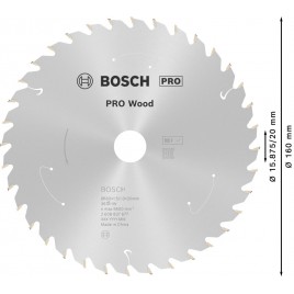 BOSCH Tarcza pilarska PRO Wood cordless 160x20/15,875x1,5/1,0x36T 2608837677