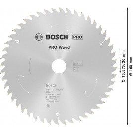 BOSCH Tarcza pilarska PRO Wood cordless 160x20/15,875x1,5/1,0x48T 2608837678