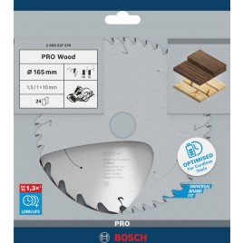 BOSCH Tarcza pilarska PRO Wood cordless 165x10x1,5/1,0x24T 2608837679