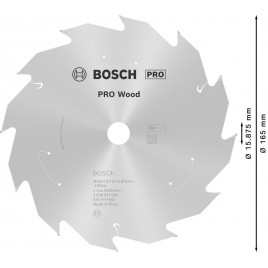 BOSCH Tarcza pilarska PRO Wood cordless 165x15,875x1,5/1,0x12T 2608837680