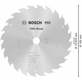 BOSCH Tarcza pilarska PRO Wood cordless 165x15,875x1,5/1,0x24T 2608837681