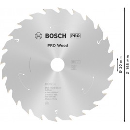 BOSCH Tarcza pilarska PRO Wood cordless 165x20x1,5/1,0x24T 2608837685