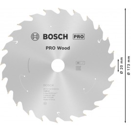 BOSCH Tarcza pilarska PRO Wood cordless 173x20x1,5/1,0x24T 2608837690