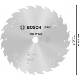 BOSCH Tarcza pilarska PRO Wood cordless 184x16x1,6/1,1x24T 2608837698