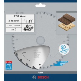 BOSCH Tarcza pilarska PRO Wood cordless 184x16x1,6/1,1x24T 2608837698