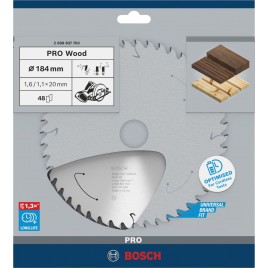 BOSCH Tarcza pilarska PRO Wood cordless 184x20x1,6/1,1x48T 2608837703