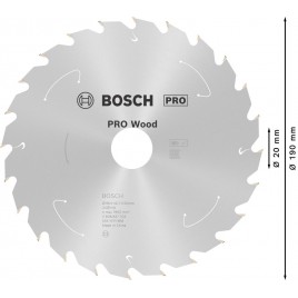 BOSCH Tarcza pilarska PRO Wood cordless 190x20x1,6/1,1x24T 2608837704
