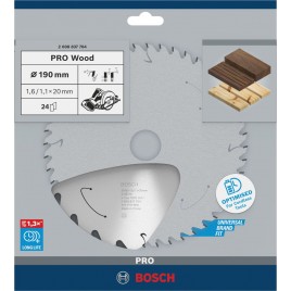 BOSCH Tarcza pilarska PRO Wood cordless 190x20x1,6/1,1x24T 2608837704