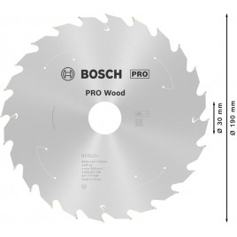 BOSCH Tarcza pilarska PRO Wood cordless 190x30x1,6/1,1x24T 2608837708