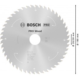 BOSCH Tarcza pilarska PRO Wood cordless 190x30/20x1,6/1,1x48T 2608837710