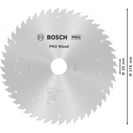 BOSCH Tarcza pilarska PRO Wood cordless 216×1,7/1,2×30 T48, 2608837723