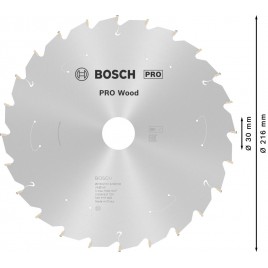 BOSCH Tarcza pilarska PRO Wood cordless 216x30x1,7/1,2x24T 2608837724