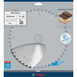 BOSCH Tarcza pilarska PRO Wood cordless 250x30x2,2/1,6x48T 2608837728