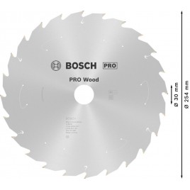 BOSCH Tarcza pilarska PRO Wood cordless 254x30x2,2/1,6x24T 2608837733