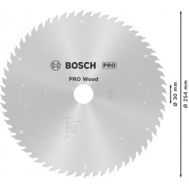 BOSCH Tarcza pilarska PRO Wood cordless 254x30x2,2/1,6x60T 2608837736