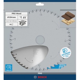 BOSCH Tarcza pilarska PRO Wood cordless 254x30x2,2/1,6x60T 2608837736