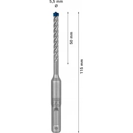 BOSCH Wiertła udarowe EXPERT SDS plus-7X 5,5 x 50 x 115 mm 2608900065