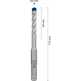 BOSCH Wiertło udarowe EXPERT SDS plus-7X 8 x 50 x 115 mm 2608900087