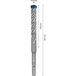 BOSCH Wiertła udarowe EXPERT SDS plus-7X 14 x 100 x 165 mm 2608900119