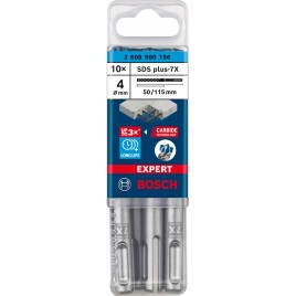 BOSCH Wiertło udarowe EXPERT SDS plus-7X 4 x 50 x 115 mm, 10 szt. 2608900156