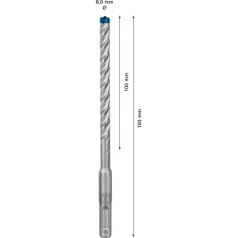 BOSCH Wiertło udarowe EXPERT SDS plus-7X 8 x 100 x 165 mm, 10 szt. 2608900167