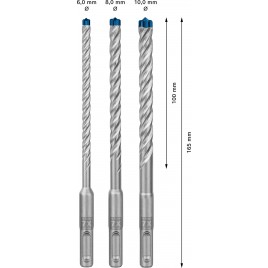 BOSCH Zestaw wierteł udarowych EXPERT SDS plus-7X 6/8/10 mm, 3 szt. 2608900196