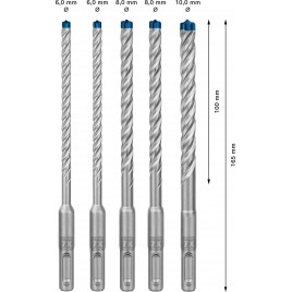 BOSCH Zestaw wierteł udarowych EXPERT SDS plus-7X 6/6/8/8/10 mm, 5 szt. 2608900198