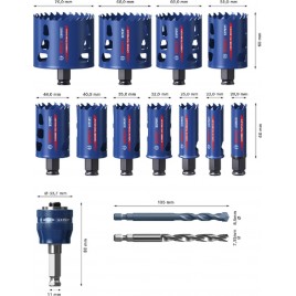 BOSCH Zestaw pił otwornic EXPERT Tough Material, 14 szt. 2608900448