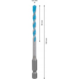 BOSCH Wiertła wielozadaniowe EXPERT HEX-9 MultiConstruction 5 x 50 x 100 mm 2608900571