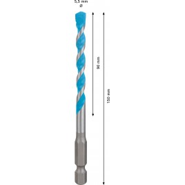 BOSCH Wiertło EXPERT HEX-9 MultiConstruction 5,5 x 90 x 150 mm 2608900573