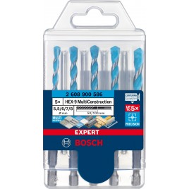 BOSCH Zestaw wierteł EXPERT HEX-9 MultiConstruction 5,5/6/6/7/8 mm 5 części 2608900586