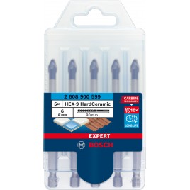 BOSCH Zestaw wierteł do dachówek EXPERT HardCeramic HEX-9 6 mm, 5 szt. 2608900599