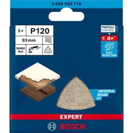 BOSCH Siatka szlifierska EXPERT M480 do szlifierek delta 93 mm, G 120, 5 szt. 2608900718