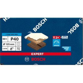 BOSCH Papier ścierny EXPERT C470 z 8 otworami, 125 mm, G 40, 50 szt. 2608900908