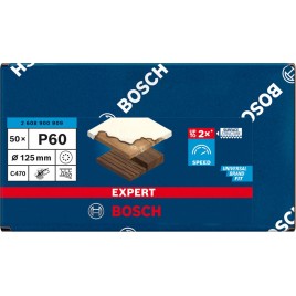 BOSCH Papier ścierny EXPERT C470 z 8 otworami, 125 mm, G 60, 50 szt. 2608900909