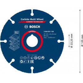 BOSCH Tarcze tnące EXPERT Carbide Multi Wheel 125 mm, 22,23 mm 2608901189