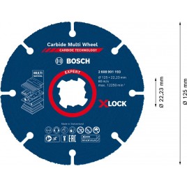 BOSCH Tarcza tnąca EXPERT Carbide Multi Wheel X-LOCK 125 mm, 22,23 mm 2608901193